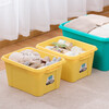 Camellia Storage Box Household Organizing Storage Box Toy Clothes Box Plastic Snack Extra Large Book Large Capacity 35L 3 Pack Yellow (No Wheels) Combination Pack