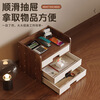 WANSHIJIA Desktop Storage Rack Workstation Desk Multi-Function File Cabinet Multi-Layer Drawer Cabinet Organizing Storage Box 03 Walnut Color