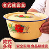Hao Fanjie old-fashioned enamel basin with lid lard jar enamel pot retro lard basin enamel jar soup basin food grade thickened porcelain basin yellow enamel lard jar-22cm