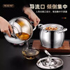 Jidaocook stainless steel 304 lard tank with lid and filter oil pot oil tank household kitchen oil basin leak-proof large capacity oil tank stainless steel oil storage pot 1500ml comes with filter + oil spoon