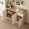 Yusenyi sideboard storage cabinet wall-to-wall integrated storage cabinet home living room coffee cabinet multi-functional tea cabinet bar side cabinet wood color-white door 158x43x90 no door