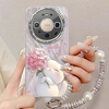 Wenose is suitable for Huawei mate80 mobile phone case mate80Pro electroplated feather yarn protective cover with lens film anti-fall female creative cartoon protective case hydrangea cat