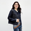 Qiushui Yiren Fashionable Removable Silk Scarf Top 2026 Spring New Retro Contrast Color Pressed Denim Jacket