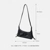 SATCHI first layer cowhide pillow bag 2026 new style genuine leather niche single shoulder crossbody bag for women black