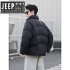 JEEP SPIRIT Puff Short Men's Down Jacket High Filling Warmth White Duck Down Liner Premium Casual Jacket Winter Men Black 2XL