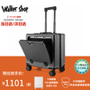 Walker Shop suitcase trolley case for men and women small coded aluminum frame large capacity suitcase small boardable dark gray 16-inch horizontal boarding case