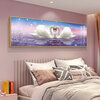 Fantasy Swan Bedroom Bedside Decoration Painting Light Luxurious and High-Level Couple Love Master Bedroom Room Hanging Painting New Warmth Model D Happiness Aluminum alloy frame (free reissue if damaged) 90cm wide