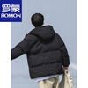 Luo Meng down jacket men's winter new thickened and warm Hong Kong style national trend versatile loose trendy brand hooded bread jacket black M 90--110 pounds can be worn