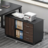 Xinyouliangjia Office Cabinet File Cabinet Storage Cabinet Movable Under Desk Lockable Low Cabinet Storage Cabinet T036 Black Oak Color 80cm