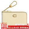 COACH Essential 12 Metal Brand Logo Leather Key Case Mini Women's Brass with Moonlight Brass with Moonlight Yellow