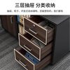 Xinyouliangjia Office Cabinet File Cabinet Storage Cabinet Movable Under Desk Lockable Low Cabinet Storage Cabinet T036 Black Oak Color 80cm