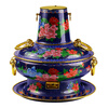 Guo Yiyuan New Cloisonné Copper Hot Pot Electric Charcoal Dual-Purpose Washable Thickened Enamel Copper Pot Old Beijing Shabu Shabu Pot 34 Blue Single Flavor