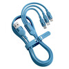 PISEN three-in-one data cable fast charging 66W Apple Type-C suitable for Huawei Android 6A multi-function mobile phone car one-to-three charging cable iPhone Xiaomi USB universal 66W super fast charging liquid silicone three-in-one data cable 1 meter blue