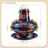 Guo Yiyuan New Cloisonné Copper Hot Pot Electric Charcoal Dual-Purpose Washable Thickened Enamel Copper Pot Old Beijing Shabu Shabu Pot 34 Blue Single Flavor