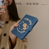 Toutouhellokitty Hello Kitty denim passport bag thin coin purse passport holder birthday new year year of the horse gift