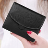 Sephoron New Year Short Wallet Women's Versatile 2026 New Soft Cowhide Ultra-Thin Folding Small Wallet ID Card Holder Black No Specifications