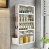 Kitchen storage rack spice rack wall hanging no punching wall multi-functional multi-layer household spice rack storage storage rack white order free storage box + hook * 4 4 layers bottom length 50 height 70