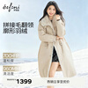 Eveli (eifini) Jiang Xin endorses Eveli large lapel fur splicing jacket fashionable silhouette down jacket 2025 winter new style raw velvet rice long style M