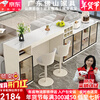 Bar table behind Kongjiang sofa, modern minimalist style living room partition cabinet, multi-functional island dining table, integrated slate sideboard, 2-meter bar table + 0.4-meter side cabinet combination, customizable and complete