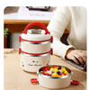Cherry lunch box with lid office workers insulated sealed lunch box stainless steel lunch box large capacity student girl lunch box cherry white 2 layers 1150ml