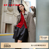 EP Yaying Woolen Coat Women's 100 Pure Wool Quiet Luxury Style Mid-Length Coat Shopping Mall Same Style 8305A Camel S