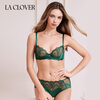 LA CLOVER22SS Wonderland Underwear Women's Sexy Embroidered Stripe Bra and Panties Set LC2023109 Dark Green-Clear Embroidered Thin Cup Bra Set 80C 160