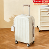 Luggage trolley case student suitcase combination lock strong and durable 20 inches 22 inches 24 inches 26 inches men's and women's suitcase milk white basic model 90% area next day delivery 20 inches no hooks no side handles - can board the plane