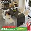 Fanyi modern minimalist slate island table integrated rotating multi-functional bar high-end small apartment kitchen table sideboard 88CM table top + 120CM island table
