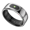Universal smart ring for Apple mobile phone, good-looking gift for couples, step counting, running, measuring heart rate, blood oxygen, sleep, silver, Hipto brand smart ring, No. 8 (18.20mm)