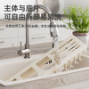Chopstick storage box wall-mounted punch-free kitchen knife holder storage rack household chopstick cage basket multi-functional all-in-one chopstick barrel gun gray-50cm three chopstick barrel rag rod + 9 hooks