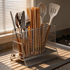 Jimi 304 stainless steel chopstick barrel kitchen chopstick storage box countertop household drain rack chopstick cage 304 stainless steel chopstick holder