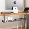 Under-desk cable organizer, punch-free power cord, shelf slot, line organizer, wire socket storage, desktop cable router, gun gray fixed model 40cm - first choice for cost-effectiveness