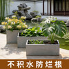 Magnesium mud cement flower pot flower box rectangular planting box flower trough outdoor courtyard balcony terrace gardening landscaping Nordic brown thickened magnesium mud length 100 cm * width 60 cm * height 40 cm