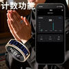 Smart health ring accurately monitors heart rate, blood oxygen, sleep, temperature, pressure, steps, calories, IP68 waterproof, swimming and bathing, wearable, magnetic fast charging, super long battery life, thin, bright gold, free charging compartment, size 13, 22.3mm, recommended 80-85kg
