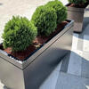Thickened stainless steel flower box combination outdoor flower pond fence outside rectangular flower pot hotel partition municipal flower trough B type dark gray length 150*width 40*height 50cm