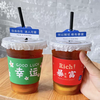 Miaopule Lemon Tea Cup Disposable Covered Milk Tea Cup for Street Fighting, Household Cup Set, Commercial Customized Cup (Five-piece Set) Red Rich - Cup - Flat Cover - Straw - Leak-proof Paper 50 Sets + 600ml