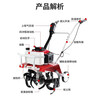 Micro tiller, rotary tiller, small tiller, tiller, tiller, tiller, agricultural tiller, household trencher, four-stroke, pure gasoline, loose soil + weeding