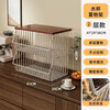 Ersijia desktop storage rack storage rack multi-layer storage household snack rack coffee cup rack storage rack storage storage cabinet stainless steel color + teak double layer desktop model