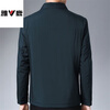 Yalu Spring Jacket Executive Jacket Business Casual Jacket Middle-aged and Elderly Dad Men's Clothes Casual Warm Top 008 Navy Blue Regular XL Recommended 125-140 catties