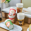 Linxia Haruyuki disposable cup thickened ins style paper cup cute simple home party office coffee cup tea cup ink puppy extra thick mixed pack + 250ml 50 pieces