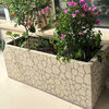 Miaopule long flower pot outdoor flower box cement pot rectangular combination planting box courtyard flower trough fence balcony vegetable pot stone pattern 150*30*30 dimensions are sorted by length, width and height