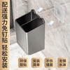 Drainable rabbit chopstick barrel, no punching, wall-mounted kitchen supplies, household tableware basket, chopstick cage, fork and spoon storage storage rack, gun gray, double chopstick barrel, PP thickened/drainable
