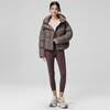 Flying in the Snow Autumn and Winter New Parent-Child Style Goose Down Fashionable Classic Short Puff Goose Down Down Jacket Side Pockets to Keep Out the Cold Chestnut Brown|7330-3350F L 165/88A