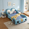 LINSY KIDS children's bed single bed modern simple cartoon guardrail children's room boy bed bed + mattress 1.2*2m