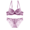 VRSZEE high-end brand underwear women's lace push-up bra set sexy temptation top push-up bikini bra purple 75B