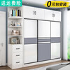 CVOY supports customization of solid wood wardrobe 60 deep, bedroom wardrobe sliding door, customizable large wardrobe, three doors, 180 main cabinet + top cabinet + corner cabinet, upgraded solid wood board, 60cm deeper