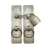 Jingsuo lock latch Chinese style antique copper door bolt buckle cabinet door handle door handle copper old-fashioned wooden door padlock 6*25 brass color (set)