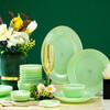 Zi Rui Jingdezhen high-end gold edge tableware and dishes set jade porcelain housewarming wedding gift box for home use 39 green jade porcelain color box