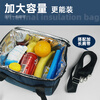 Yuhua outdoor refrigerated bag with large capacity and can be carried on the shoulder for picnics, thickened aluminum foil rice bag, portable lunch bag, insulated bag, navy medium size, about 9.4L, for 1-2 people at home