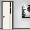 Youheng solid wood door carbon crystal oak interior door light luxury set door bedroom door white ready-made custom silent room door package frame size (880*2050*150)